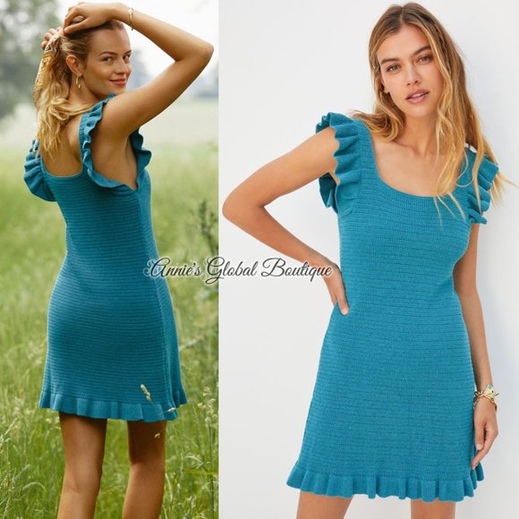 Anthropologie Dresses & Skirts - NWT ANTHROPOLOGIE Ruffled Pointelle Mini Dress. Size XL